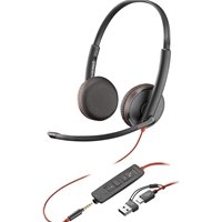 Plantronics Blackwire 3225 Stereo USB-C Headset with 3.5mm Jack & USB-C/A Adapter (Bulk Pack- Non-Retail) - Image 2